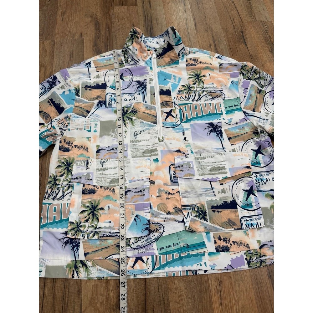 Royalty by Maluma Men's Tropical Half Zip Windbreaker Jacket Medium - Picture 6 of 8